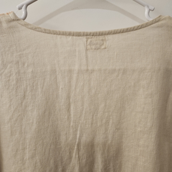 NWT - Symple Linen Oatmeal Color India Influence Tunic Top - Size 2X - Picture 2 of 8